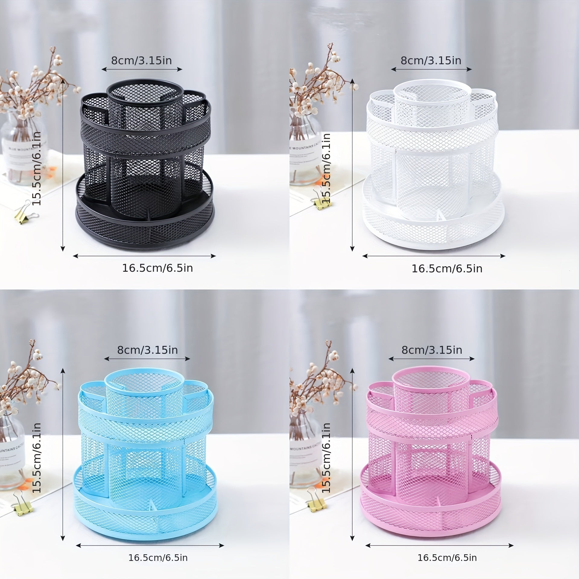 Large Capacity 360 Degree Rotating Pen Holder