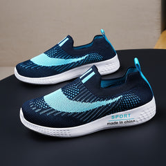 Boys' Woven Knit Slip On Sock Shoes Comfy Non Slip Sneakers