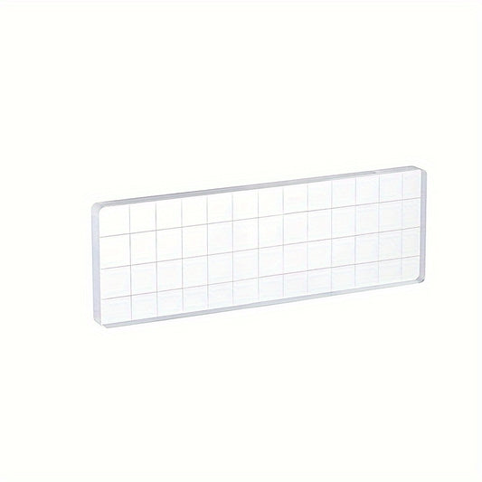 Acrylic Seal Block w/ Grid Lines Stamping Tool for Scrapbook Crafts