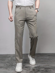 Men's Straight Leg Trousers Relax Fit Pants for Business Formal Summer