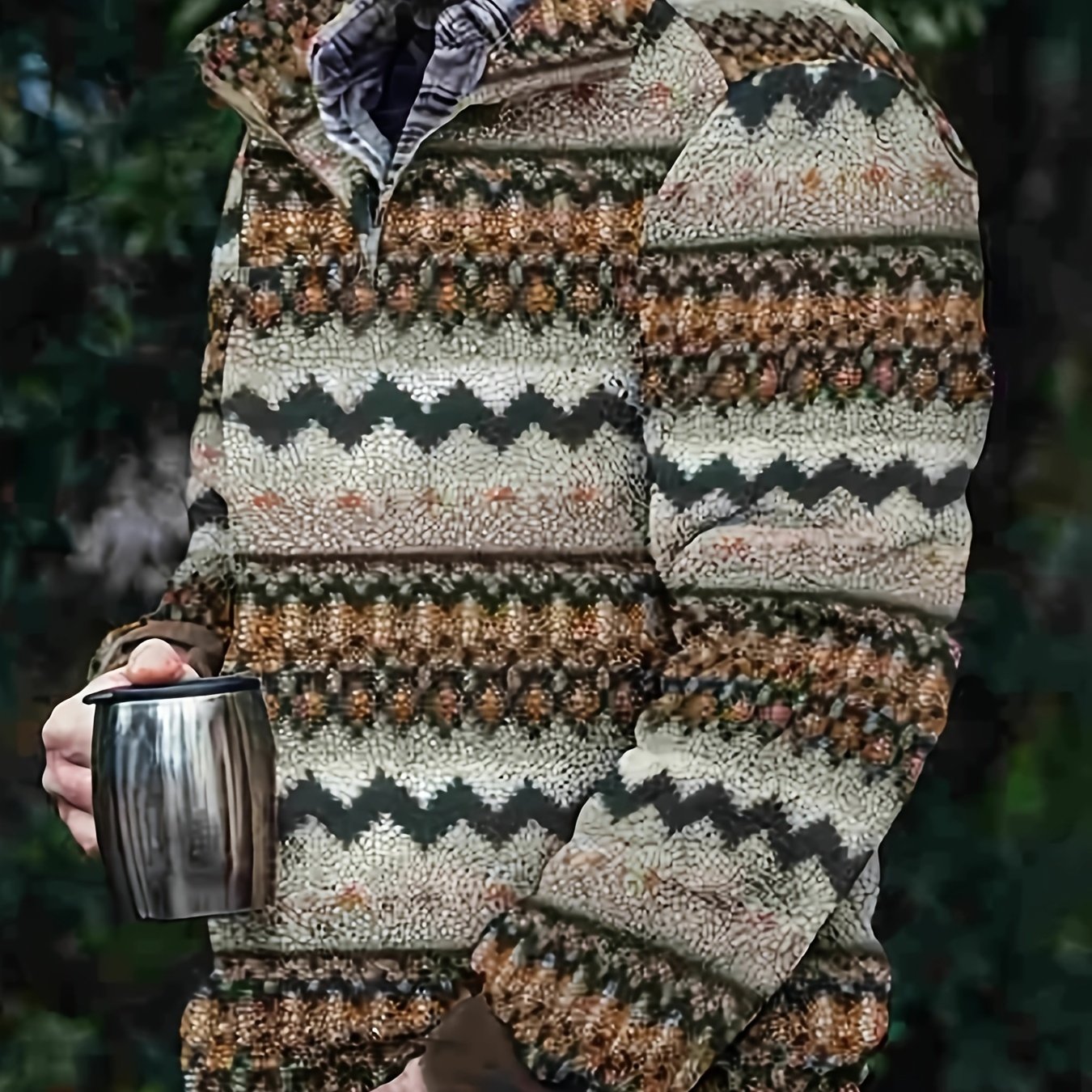 Men's Retro Ethnic Fleece Pullover Sweatshirt Coat
