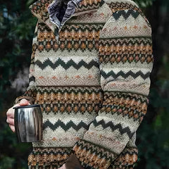 Men's Retro Ethnic Fleece Pullover Sweatshirt Coat