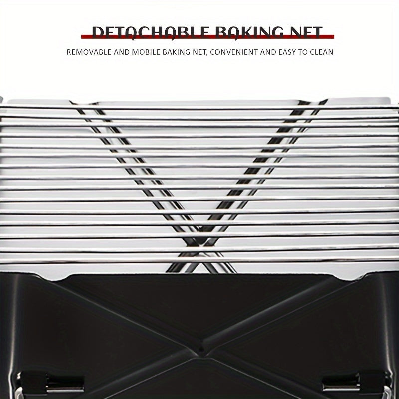 1pc Folding Charcoal Grill for Outdoor & Home Cooking