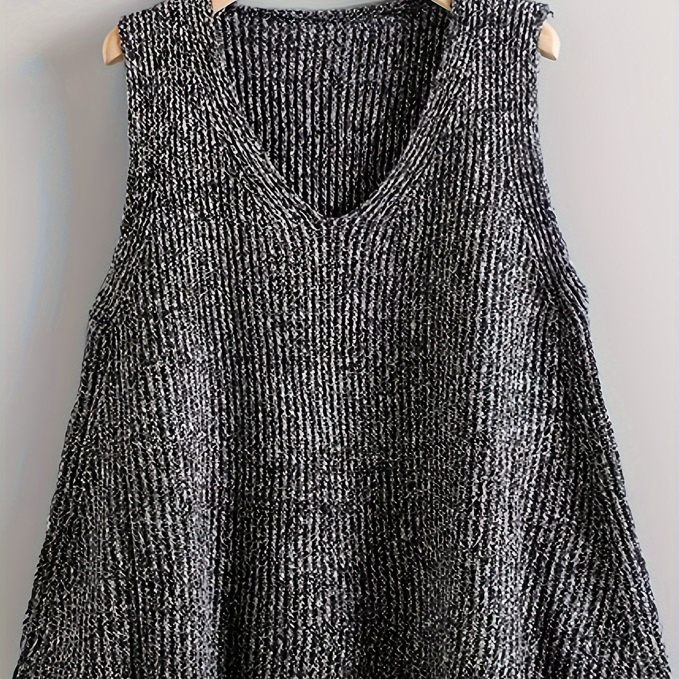  Casual V-Neck Sweater Vest Solid Stretch