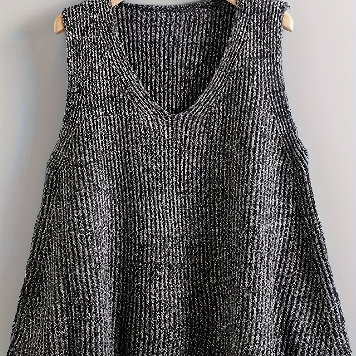  Casual V-Neck Sweater Vest Solid Stretch
