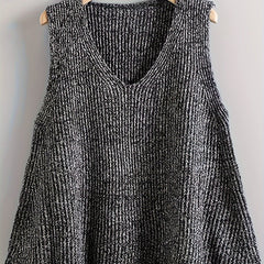  Casual V-Neck Sweater Vest Solid Stretch