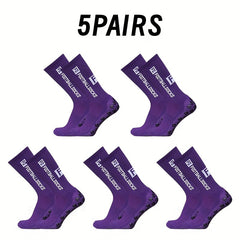 5 pairs Unisex Letter Pattern Mid calf Football Socks