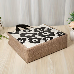 2pcs Retro Flower Print Handbag Large Capacity Storage Bag