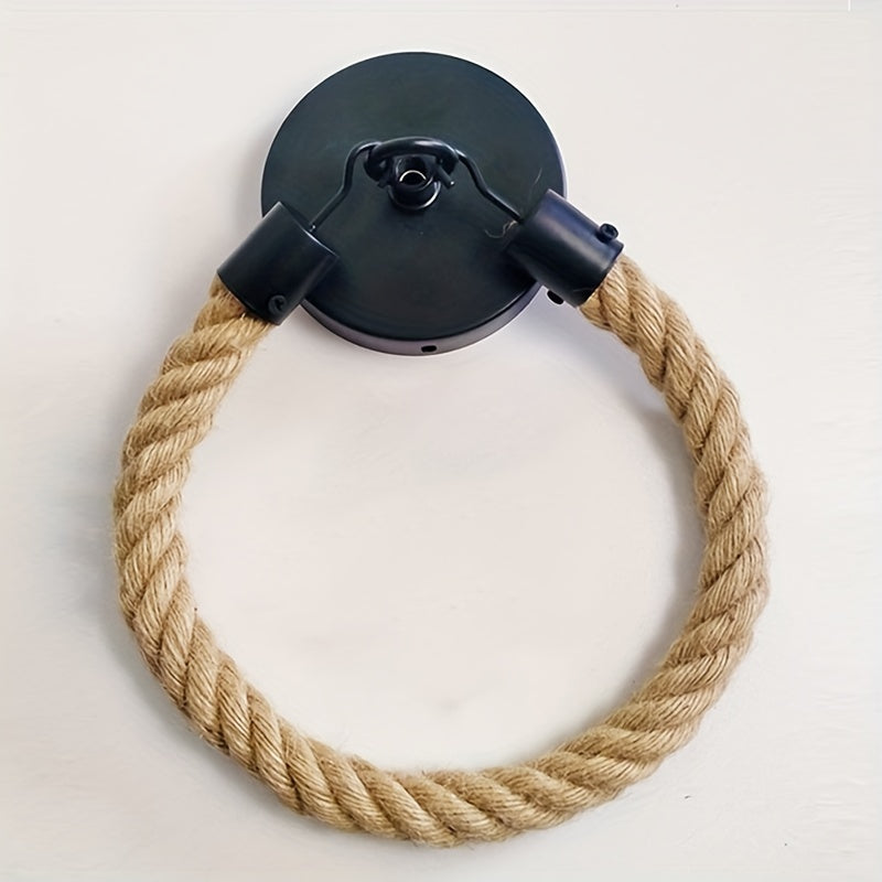 Wall Mounted Paper Towel Rack Matte Hemp Rope Paper Towel Holder