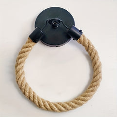 Wall Mounted Paper Towel Rack Matte Hemp Rope Paper Towel Holder