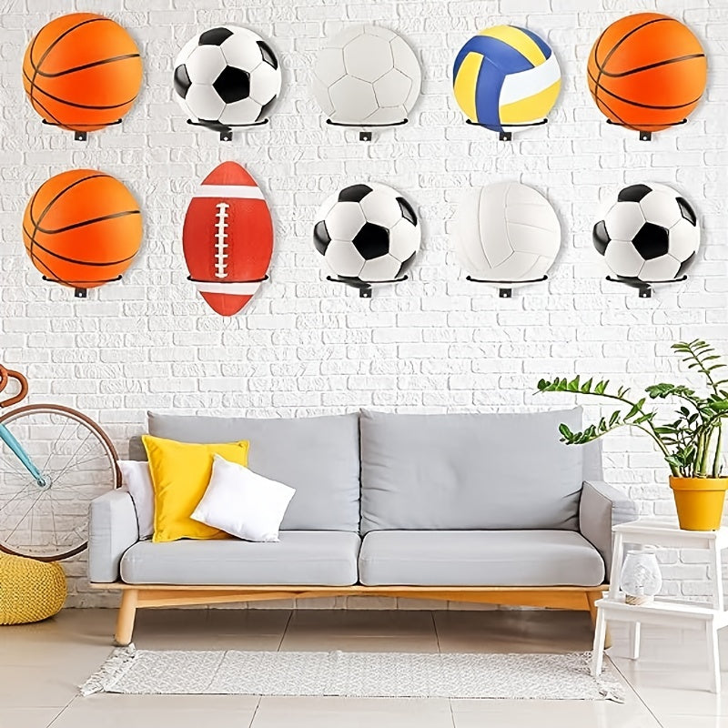 Wall Mounted Ball Storage Rack Display Stand for Sports Balls