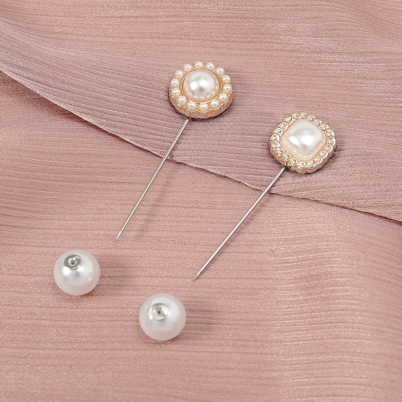 Golden Metal Faux Pearl Scarf Pin Shawl Buckle Women's Cardigan Clip