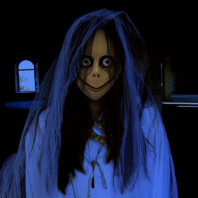 Halloween Mask Scary Long Hair Role Playing Clown Costume