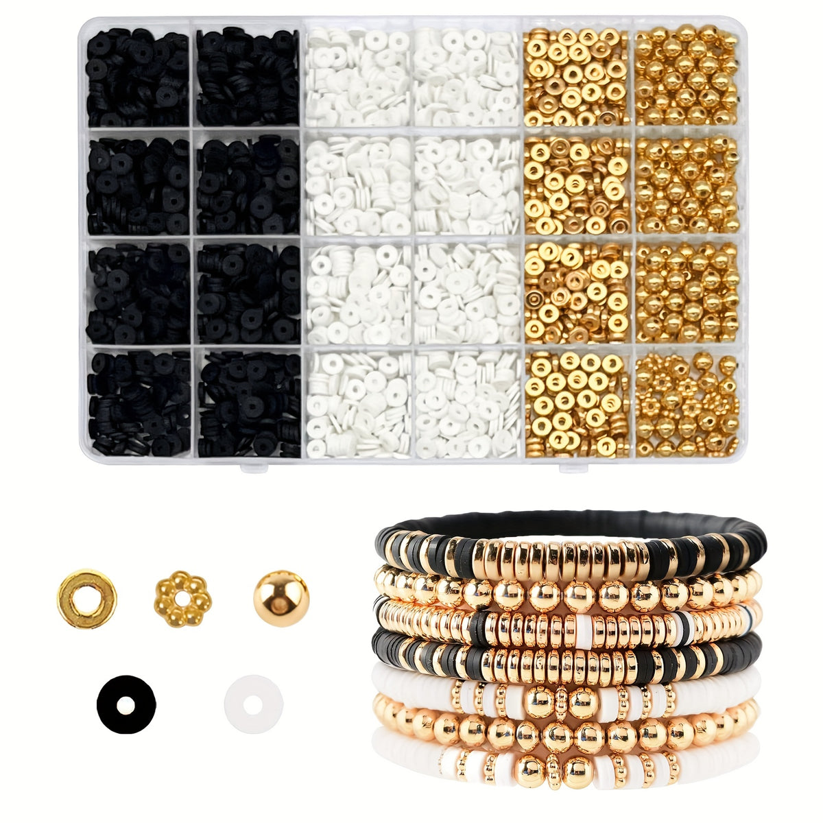 Friendship Necklace Bracelet Making Kit Clay Beads Golden Beads DIY Craft