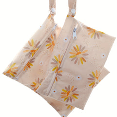 2pcs Daisy Flowers Prints Small Wet Bags Set