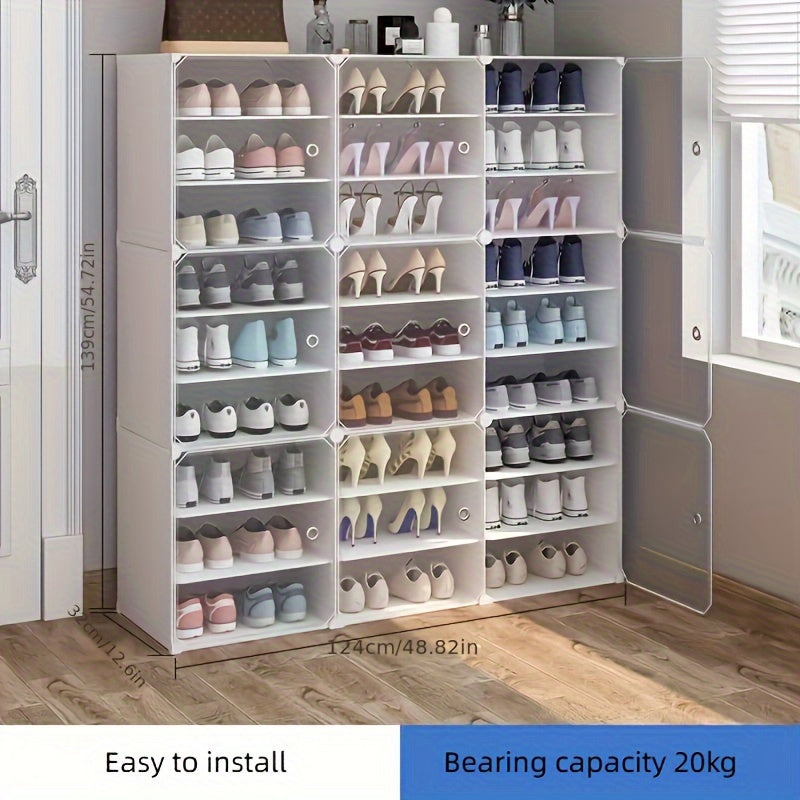 1pc Layer Shoe Rack With Door Folding Shoe Storage Stand