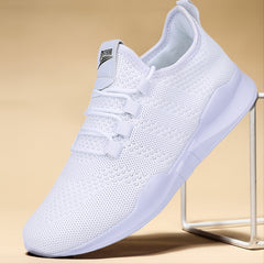 Men's Lightweight Knitted Running Shoes Breathable Sneakers One Size Bigger