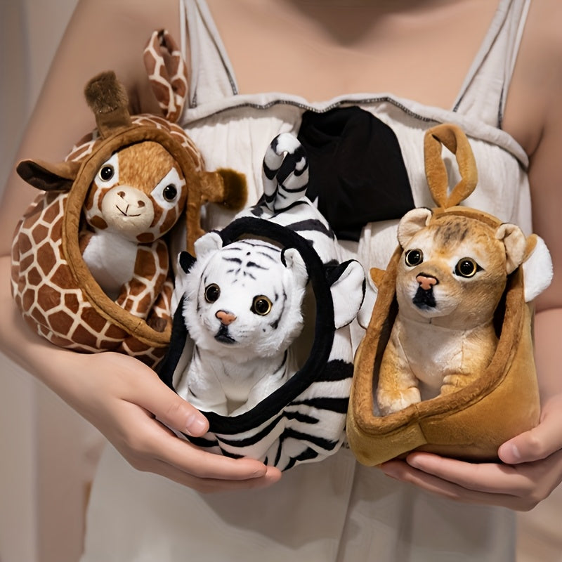 Adorable Mixed Animal Nest Plush Toy Soft Polyester Stuffed Animal Gift