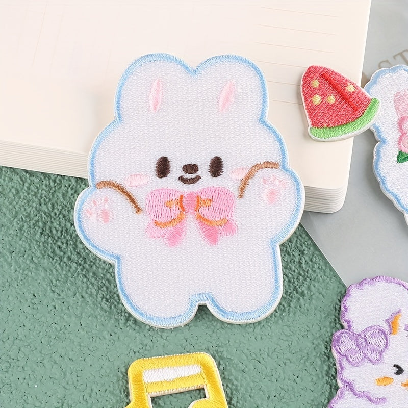 9pcs Bunny Stickers Embroidery Music Note Patches DIY Accessories