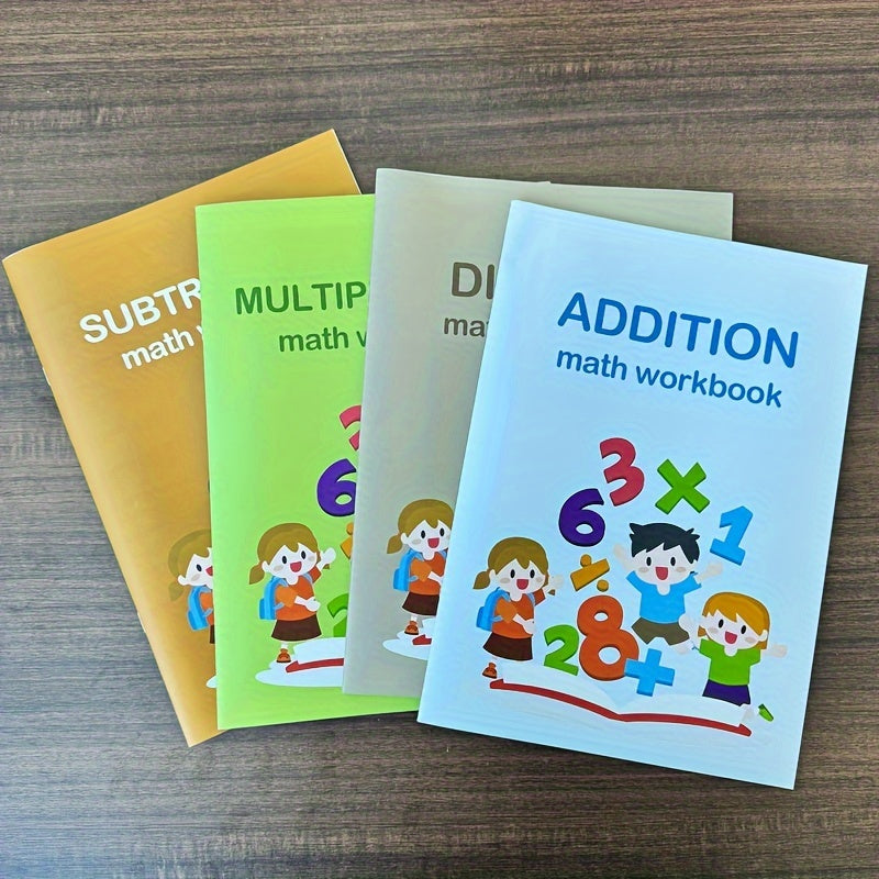 Math Workbook for Kids 4-12 Addition Subtraction Multiplication Division