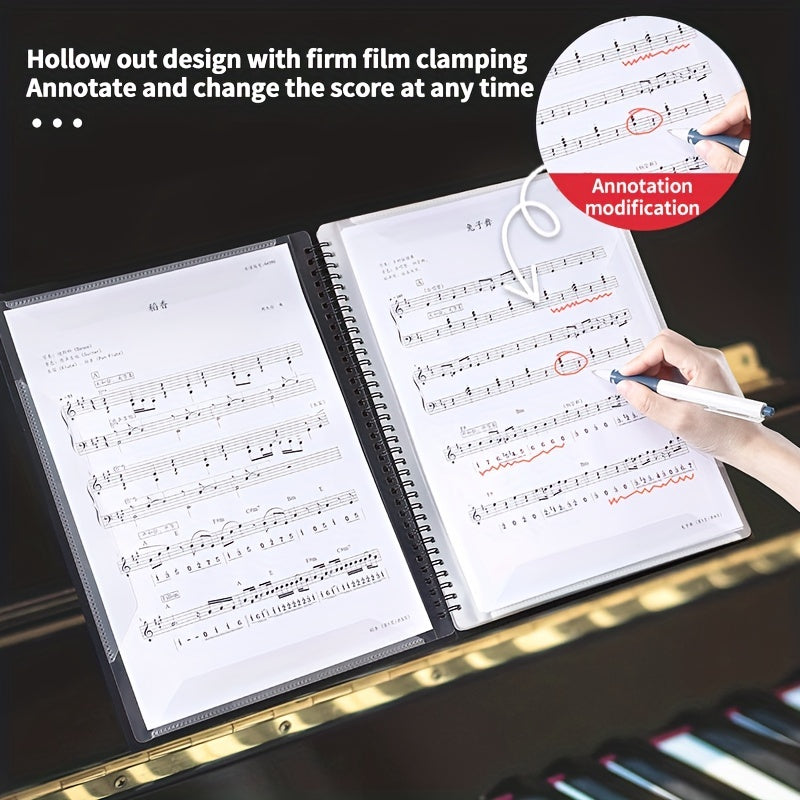 30 Sheets Music Sheet Clip Book A4 Non-Reflective Storage