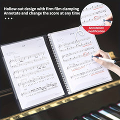 30 Sheets Music Sheet Clip Book A4 Non-Reflective Storage