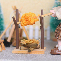 Mini Roast Chicken Set for Outdoor Cooking Playhouse Scene Props Micro Landscape