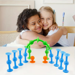 12pcs Funny Silicone Block Building Toys for Kids