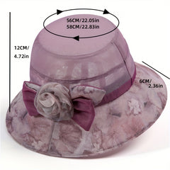 Vintage Flower Bucket Hat Sun Hat Lightweight Breathable Sunscreen Mesh Sun Hats
