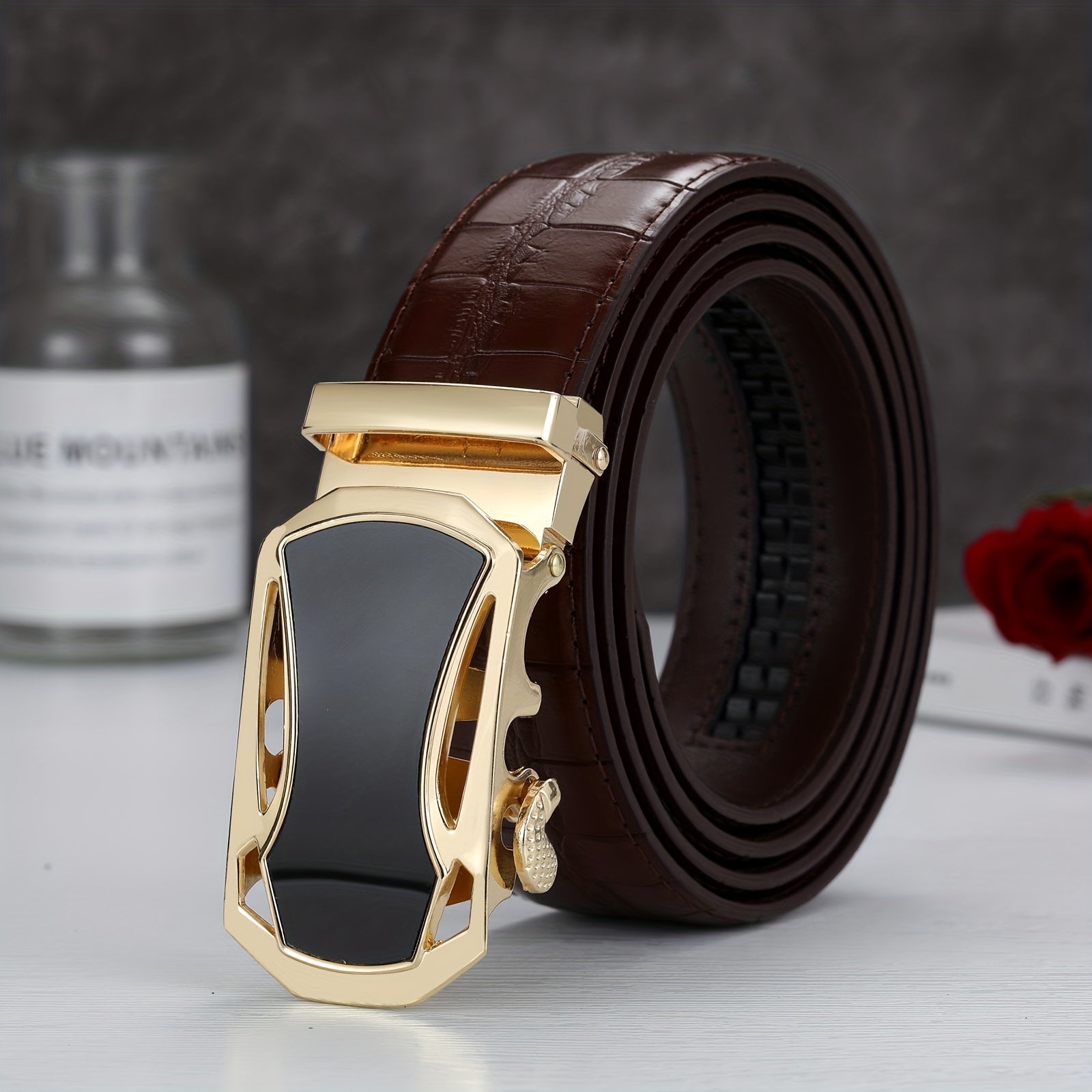 Men's Sports Coffee Automatic Buckle Waist Belt