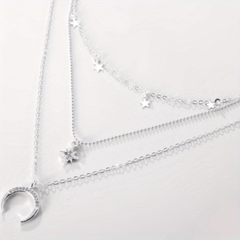 Bohemian Style Moon Golden Multilayer Necklace