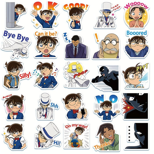 50pcs Anime Detective Stickers For Phone Laptop Skateboard Waterproof