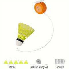 Badminton Training Tool Single Player Rebound Trainer with 6 Elastic Balls