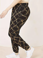  Abstract Figure Print Fitness Trousers