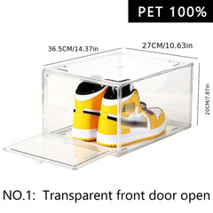 Transparent Shoe Box with Door Plastic Shoes Storage Box for Bedroom