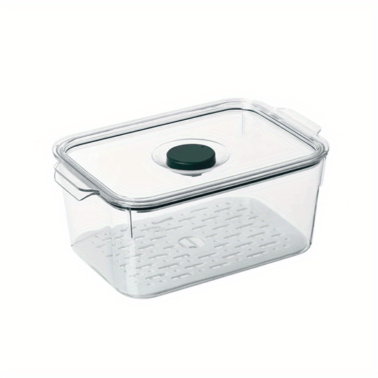 Plastic Refrigerator Storage Box Draining Fresh Keeping Fruit Vegetable Crisper