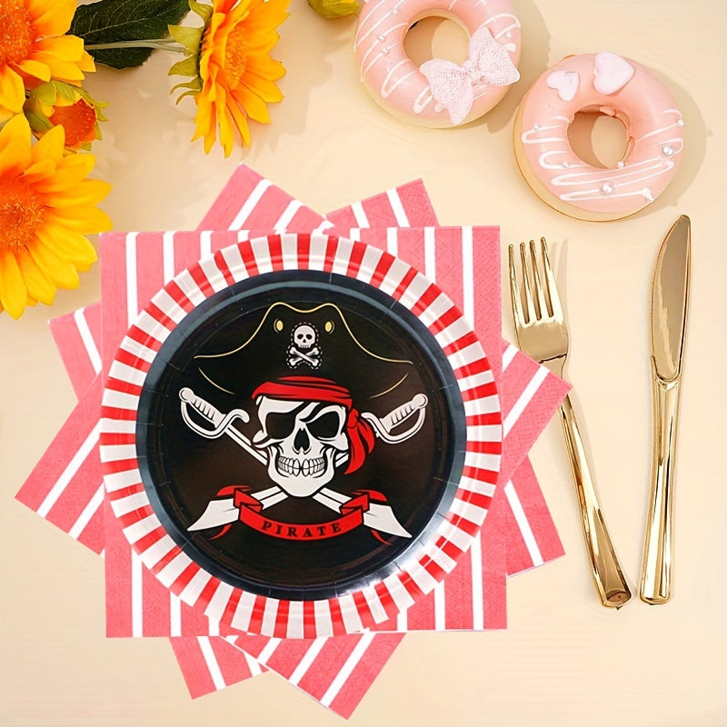 Pirate Party Supplies Set 20pcs Plates and Napkins