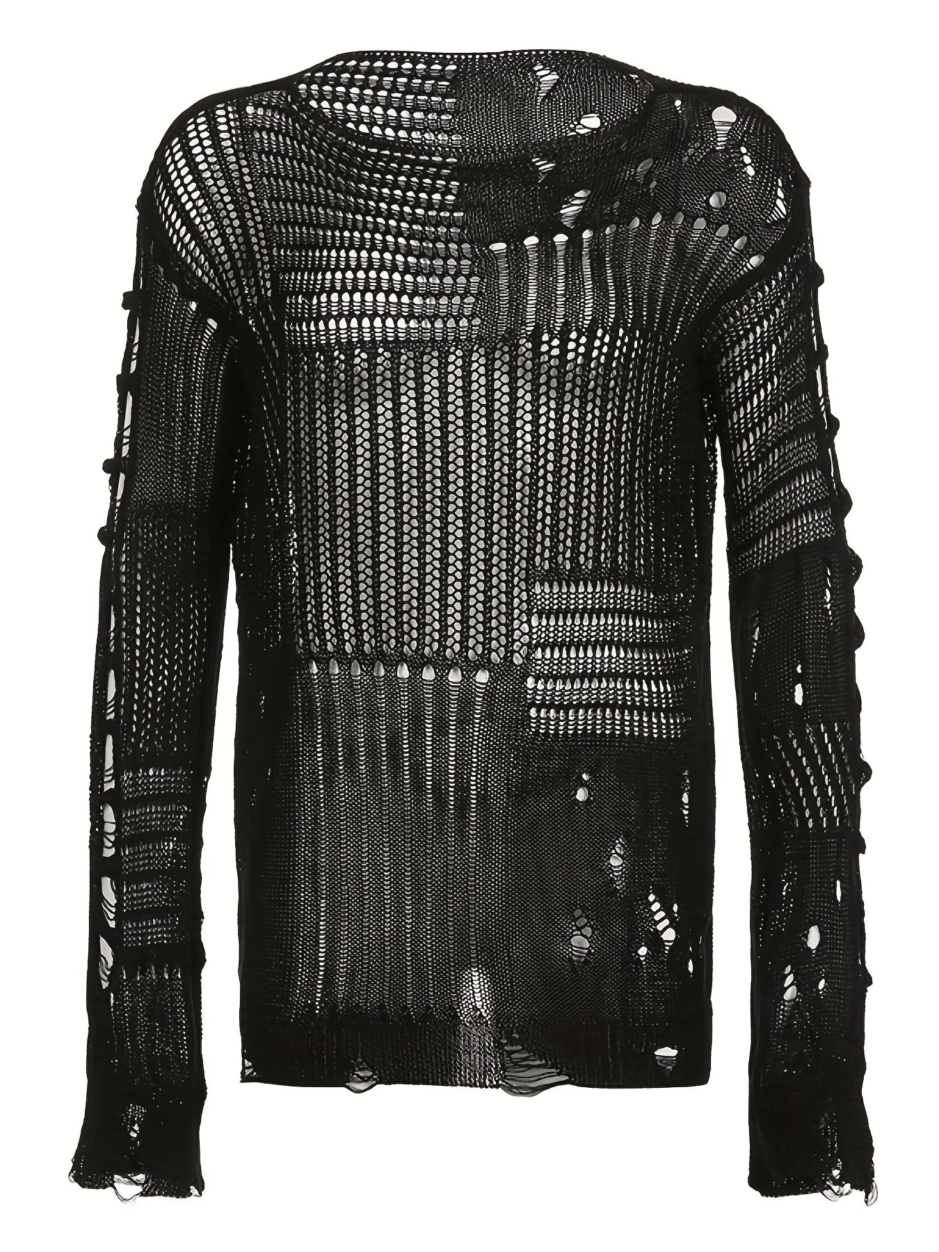 Hollow Out Knit Pullover Y2K Sweater Top