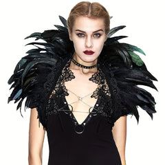 Feather Shoulder Wrap Lace Collar Halloween Costume Props