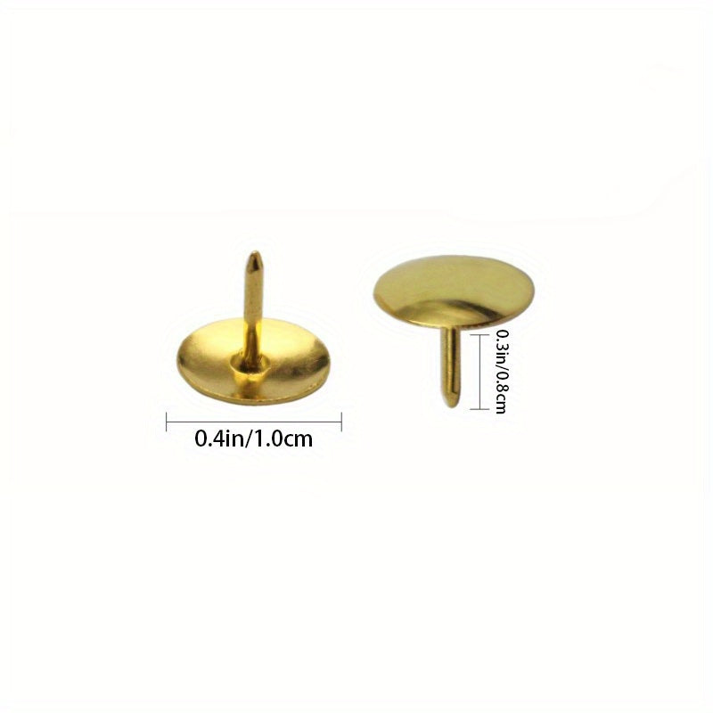 100pcs Plastic Round Head Push Pins for Home School Office Silvery Golden