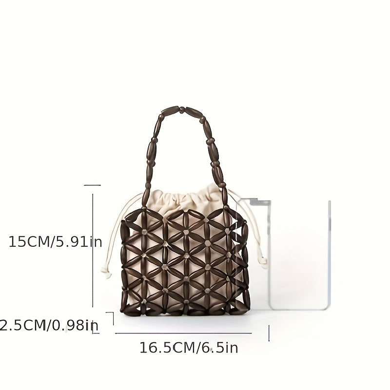 Vintage Bead Braided Satchel Bag Lightweight Classic Bag
