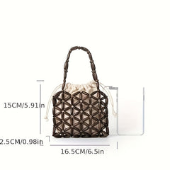 Vintage Bead Braided Satchel Bag Lightweight Classic Bag