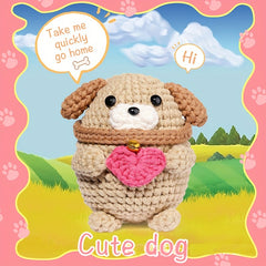 Hand Knitted Dog Doll Crochet Wool Set DIY Knitting Material Package