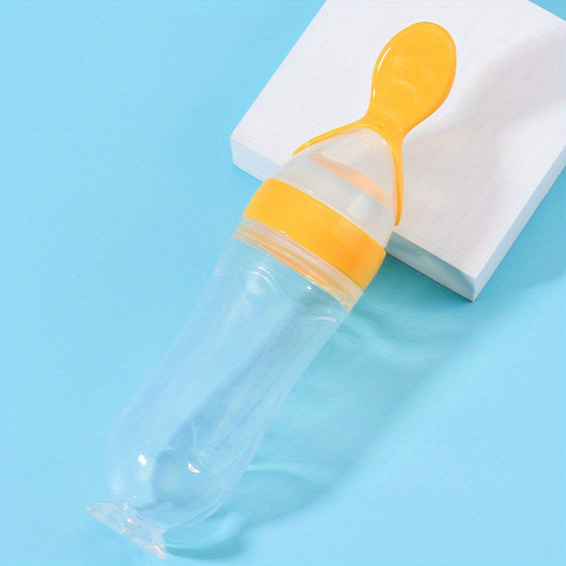 Baby Silicone Feeding Bottle With Spoon - Infant Feeding Tool