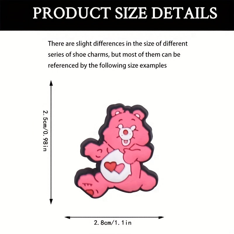 25pcs Bear Pattern Charms Shoes Slippers Decoration Accessories