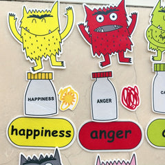 Emotion Monster Picture Book Apron Puppet Felt Story