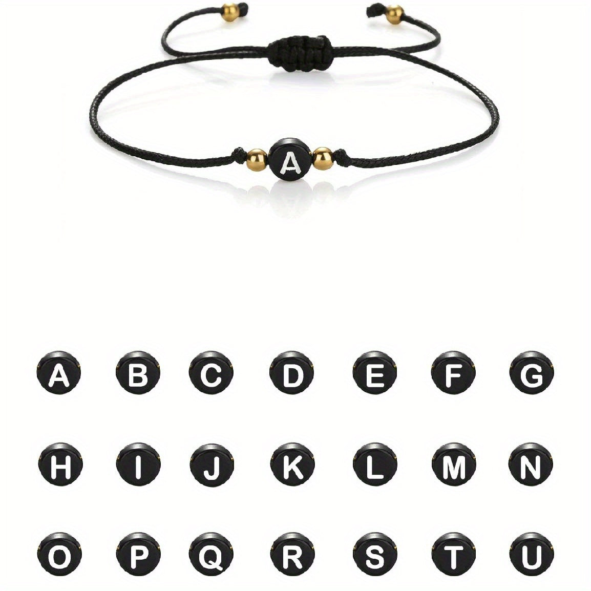 English Letters String Bracelet Women's Name Initial Rope Bracelet
