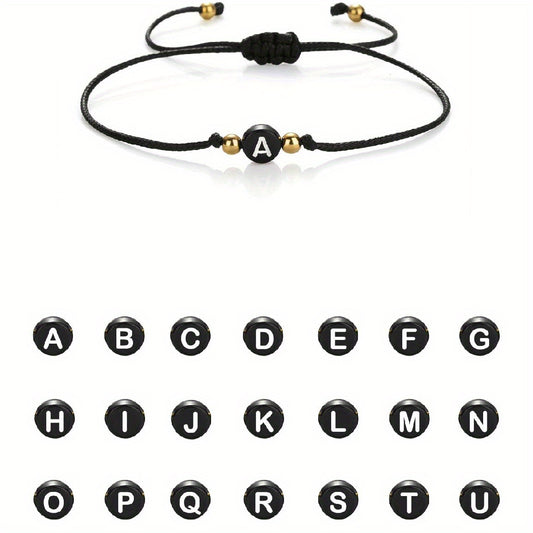 English Letters String Bracelet Women's Name Initial Rope Bracelet
