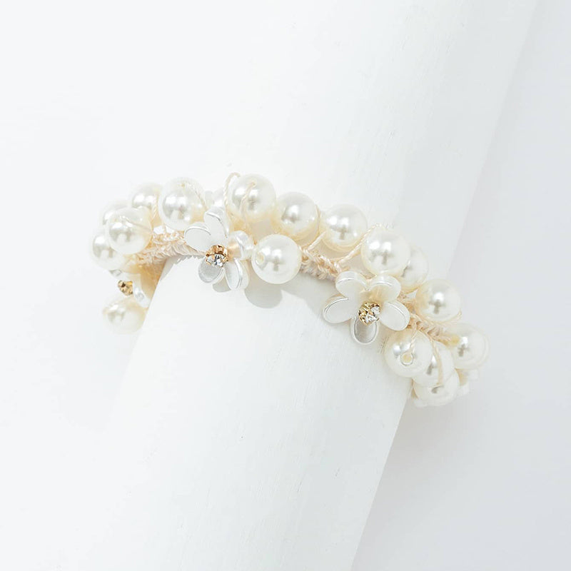 Faux Pearl Style Hair Scrunchie Hairband Unique Boho Wedding Event Gift