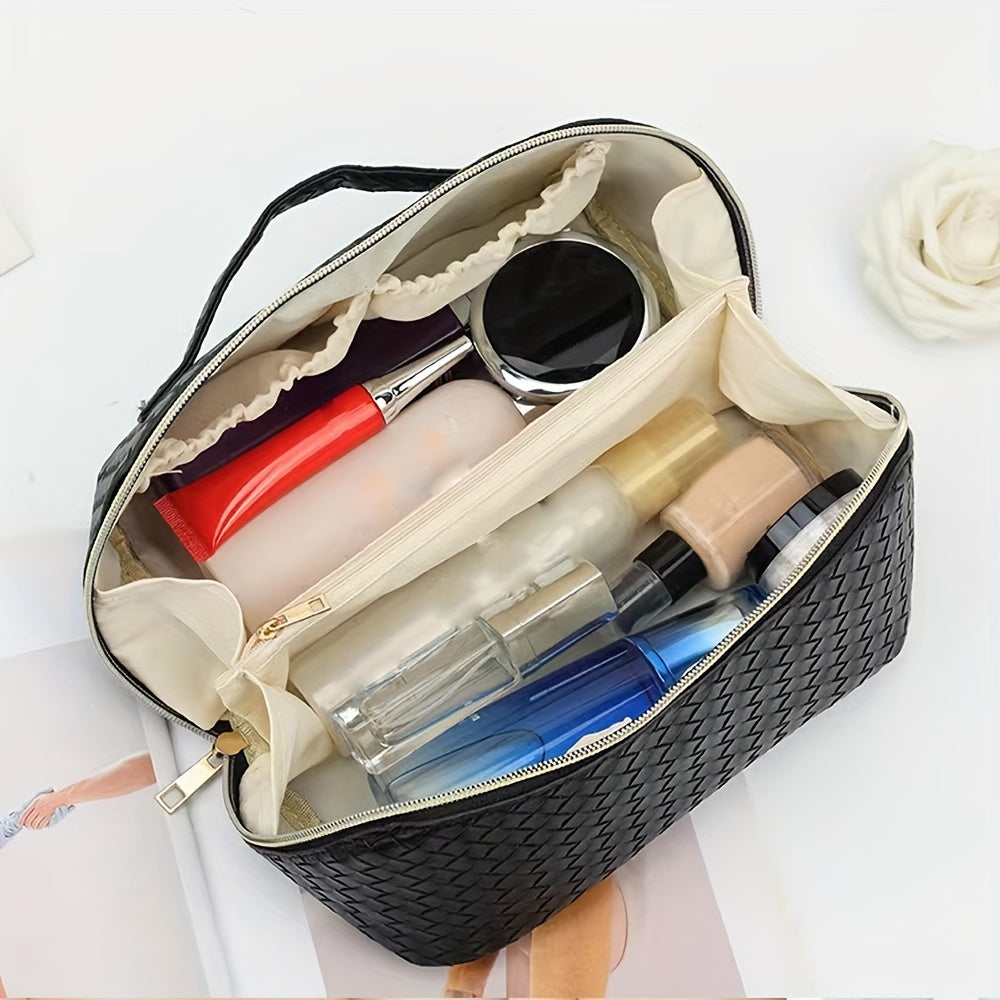 Waterproof Faux Leather Makeup Bag Spacious & Durable Organizer